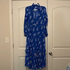Anthropology Blue Floral dress